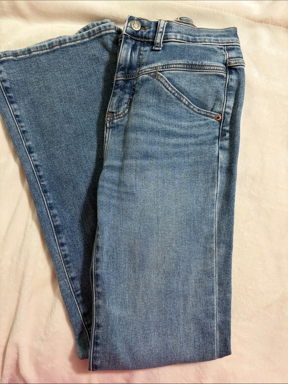 Women's Light Blue Wide Leg Jeans — Casual Flare Style